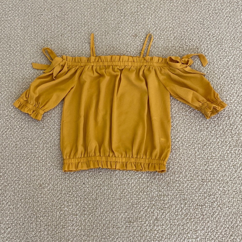 Yellow top with elasticated top & bottom size small.